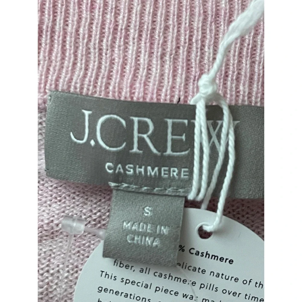 J.CREW Cashmere Relaxed‎ Crewneck Sweater Small Pink NEW Luxury Soft Cozy CB905